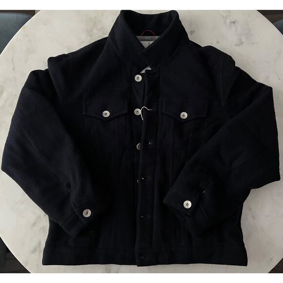 $7000 Brunello Cucinelli Padded Blue Cashmere Trucker Jacket Men Size Medium - Picture 2 of 15